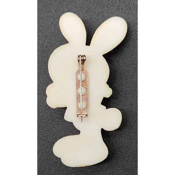 Vintage PULL CORD EASTER BUNNY & Chick Pin and  RABBIT Egg PIN - Picture 9 of 9